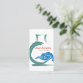 Oriental Vase & Clouds Art Antieke Appraiser Visitekaartje (Staand voorkant)
