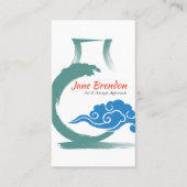 Oriental Vase & Clouds Art Antieke Appraiser Visitekaartje (Voorkant)