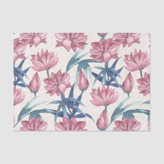 Oriental waterverf lotus kalligrafie schilderij tissuepapier (Voorkant)