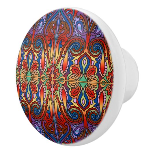 Oriental Waterverf Patroon I + jouw ideeën Keramische Knop (Rechts)