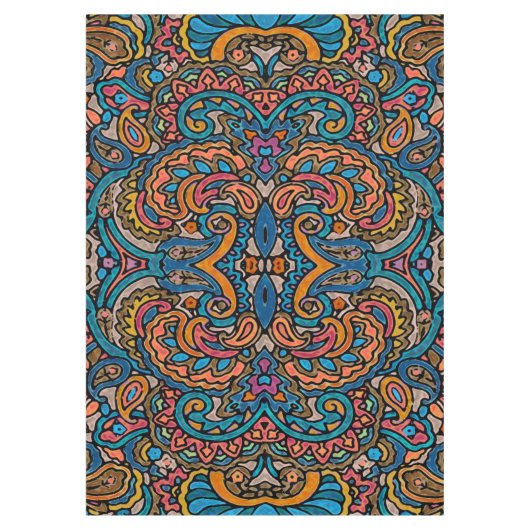 Oriental Waterverf Patroon VI + uw ideeën Tafelkleed (Voorkant)