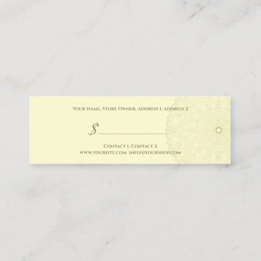 Oriental Wedding - Merchandise Price Label (Achterkant)