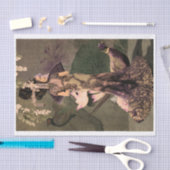 Oriental Woman Pheasant Peony Portrait Tissuepapier (Craft)