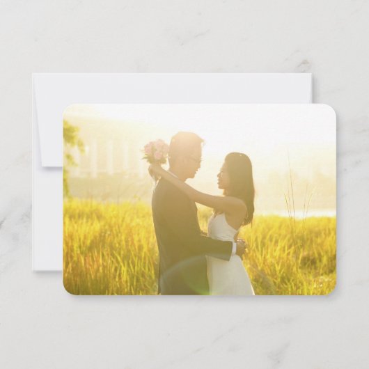 Oriental Yellow Sunrise Bamboo Weddenschap Bedankt (Achterkant)