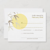Oriental Yellow Sunrise Bamboo Zen RSVP-kaart RSVP Kaartje (Voorkant)