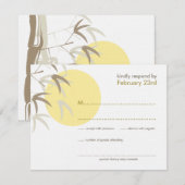 Oriental Yellow Sunrise Bamboo Zen RSVP-kaart RSVP Kaartje (Voorkant / Achterkant)