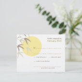 Oriental Yellow Sunrise Bamboo Zen RSVP-kaart RSVP Kaartje (Staand voorkant)