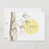 Oriental Yellow Sunrise Bamboo Zen RSVP-kaart RSVP Kaartje (Achterkant)