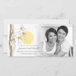 Oriental Yellow Sunrise Bamboo Zen Save the Date