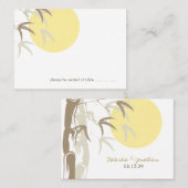 Oriental Yellow Sunrise Zen Bamboo Asian Wedding Plaatskaartje (Voorkant / Achterkant)