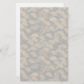 Oriental Zee Dragon Pattern Briefpapier (Voorkant / Achterkant)