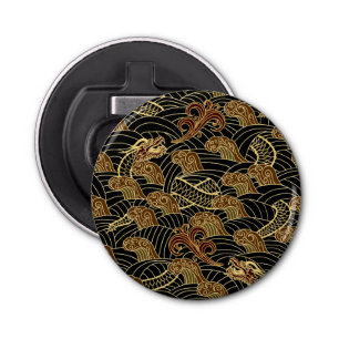 Oriental Zee Dragon Pattern Button Flesopener
