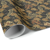 Oriental Zee Dragon Pattern Cadeaupapier (Rol Hoek)