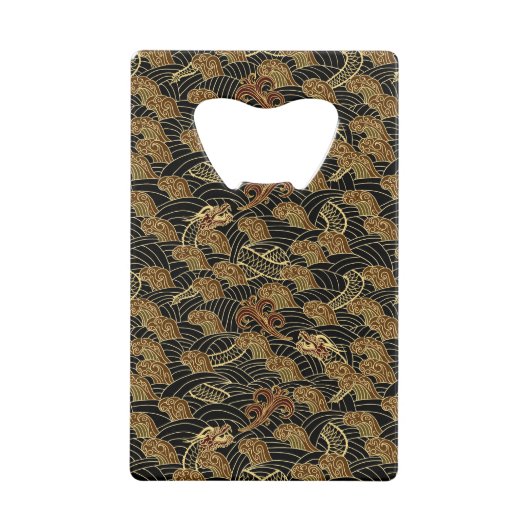 Oriental Zee Dragon Pattern Creditkaart Flessenopener (Voorkant)