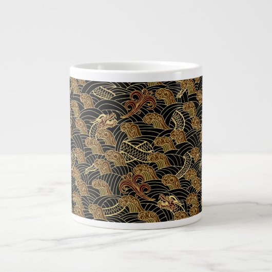 Oriental Zee Dragon Pattern Grote Koffiekop (Voorkant)