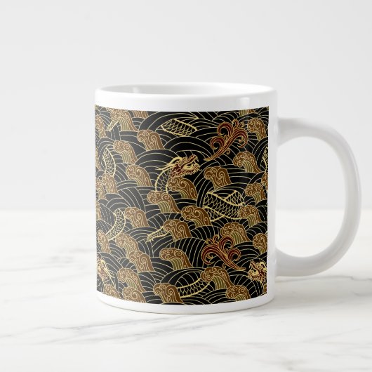 Oriental Zee Dragon Pattern Grote Koffiekop (Rechts)