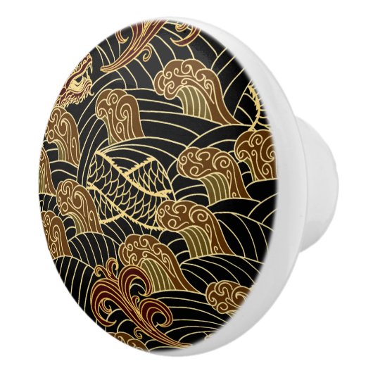 Oriental Zee Dragon Pattern Keramische Knop (Rechts)