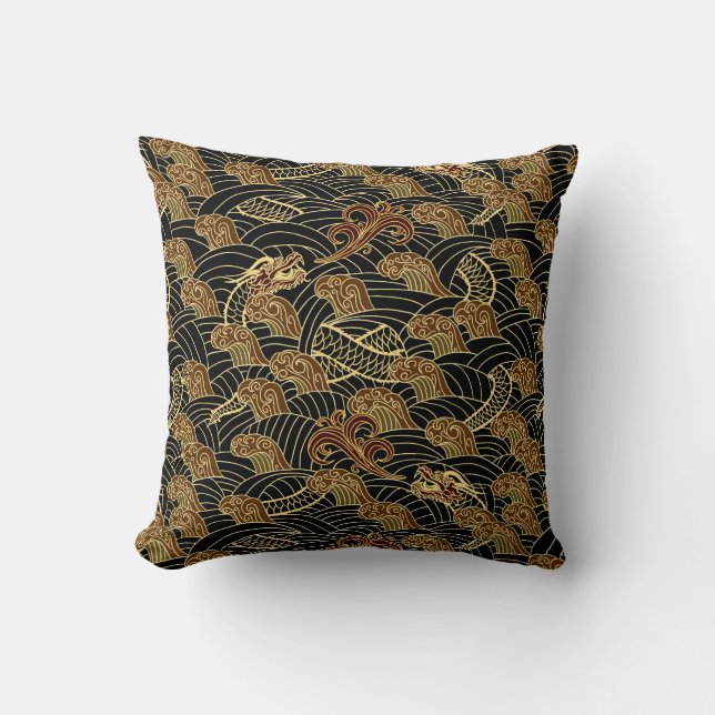 Oriental Zee Dragon Pattern Kussen (Voorkant)