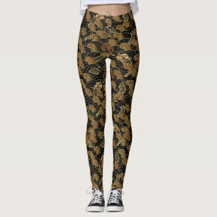 Oriental Zee Dragon Pattern Leggings