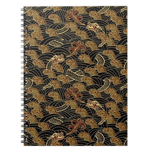 Oriental Zee Dragon Pattern Notitieboek (Voorkant)
