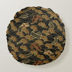 Oriental Zee Dragon Pattern Rond Kussen