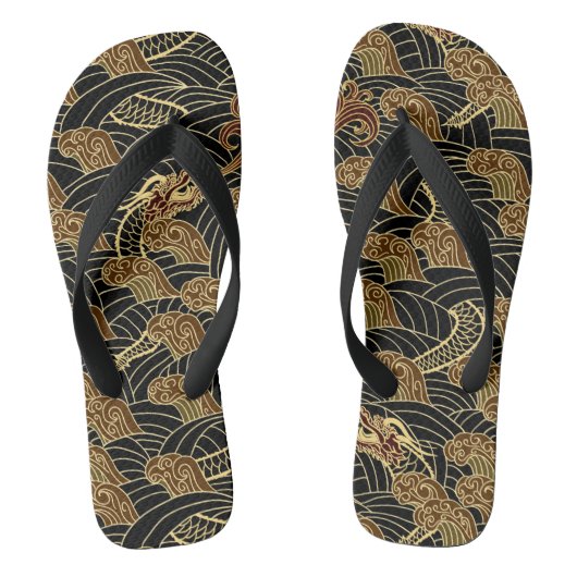 Oriental Zee Dragon Pattern Teenslippers (Voetbed)