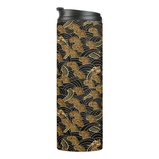 Oriental Zee Dragon Pattern Thermosbeker (Geroteerd rechts)