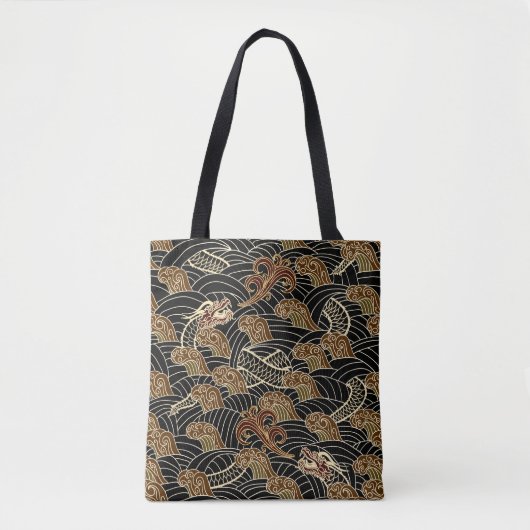 Oriental Zee Dragon Pattern Tote Bag (Voorkant)