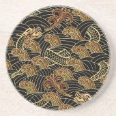 Oriental Zee Dragon Pattern Zandsteen Onderzetter (Voorkant)