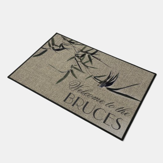 Oriental Zen Accent Bamboe Gepersonaliseerd Deurmat (Schuin)