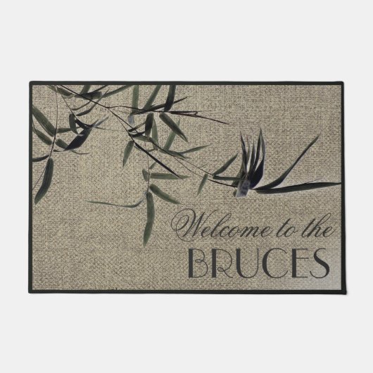 Oriental Zen Accent Bamboe Gepersonaliseerd Deurmat (Voorkant)