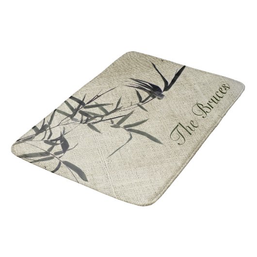 Oriental Zen Accent Bamboo Personalized Bath Mat (Gekanteld)