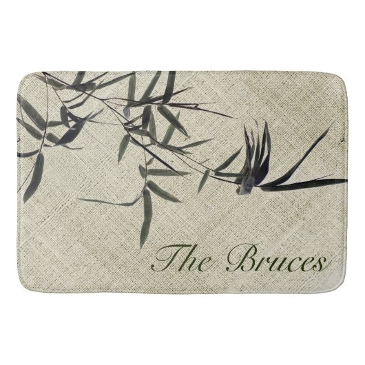 Oriental Zen Accent Bamboo Personalized Bath Mat (Voorkant)