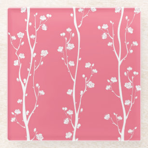 Orientale bloesem glazen onderzetter