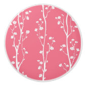 Orientale bloesem keramische knop (Voorkant)