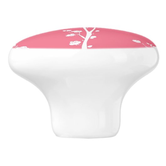 Orientale bloesem keramische knop (Zijkant)