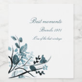 Orientale bloesem wijn etiket (Enkel label)