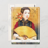 Orientale chinese dame levendig mooi portret briefkaart (Voorkant / Achterkant)