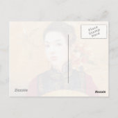 Orientale chinese dame levendig mooi portret briefkaart (Achterkant)