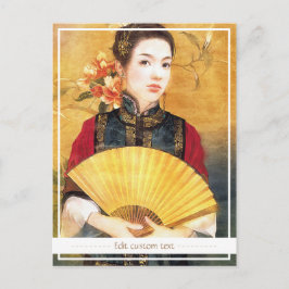 Orientale chinese dame levendig mooi portret briefkaart