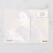 Orientale chinese dame levendig mooi portret briefkaart (Achterkant)