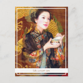 Orientale chinese dame levendig mooi portret briefkaart
