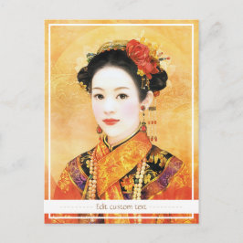 Orientale chinese dame levendig mooi portret briefkaart
