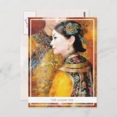 Orientale chinese dame levendig mooi portret briefkaart (Voorkant / Achterkant)