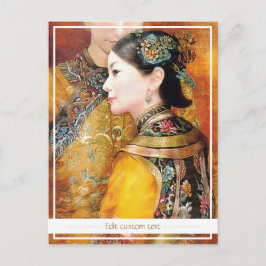 Orientale chinese dame levendig mooi portret briefkaart