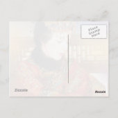 Orientale chinese dame levendig mooi portret briefkaart (Achterkant)