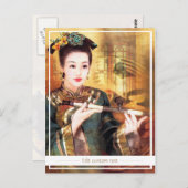 Orientale chinese dame levendig mooi portret briefkaart (Voorkant / Achterkant)