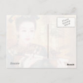 Orientale chinese dame levendig mooi portret briefkaart (Achterkant)