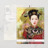 Orientale chinese dame levendig mooi portret briefkaart (Voorkant / Achterkant)