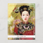 Orientale chinese dame levendig mooi portret briefkaart (Voorkant)